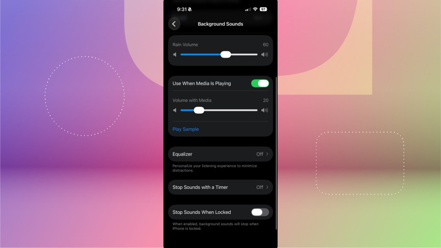 More Background Sounds options.