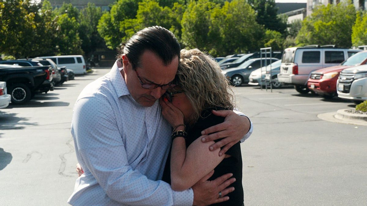 Steve Goncalves and Kristi Goncalves stand together in a scene from The Idaho Murders: College Nightmare.
