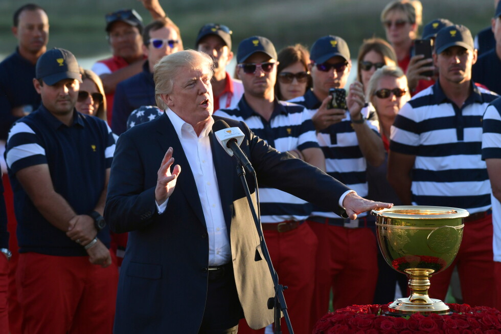 Trump says he’ll be at the Presidents Cup at Medinah as the honorary chairman