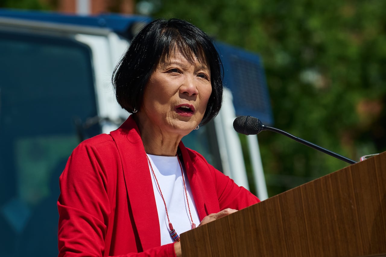 Toronto Mayor Olivia Chow speaks at a housing announcement in Toronto, on Wednesday, Aug. 5, 2026. THE CANADIAN PRESS/Sammy Kogan