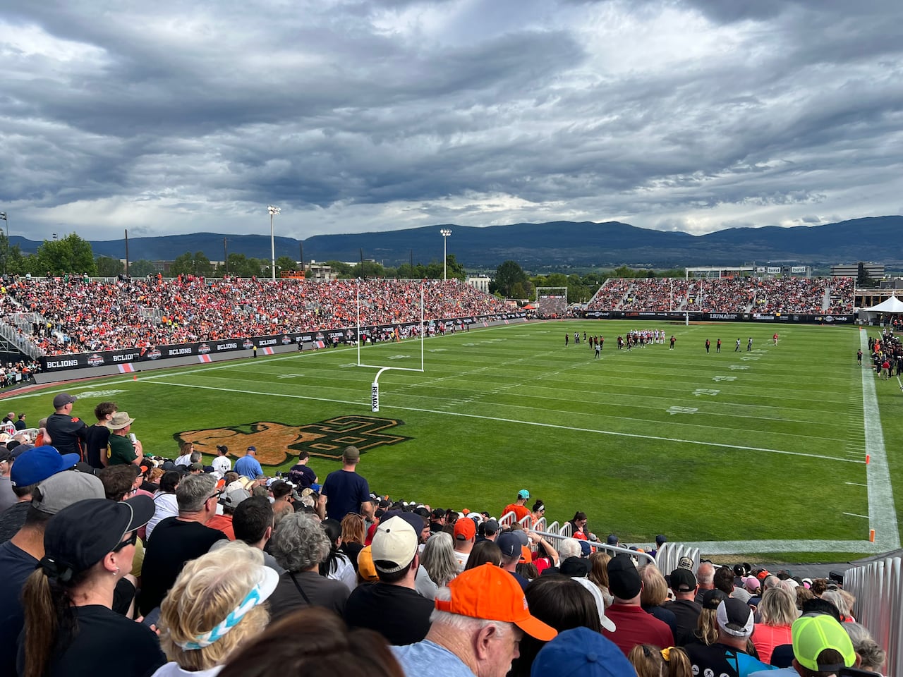 A football field.