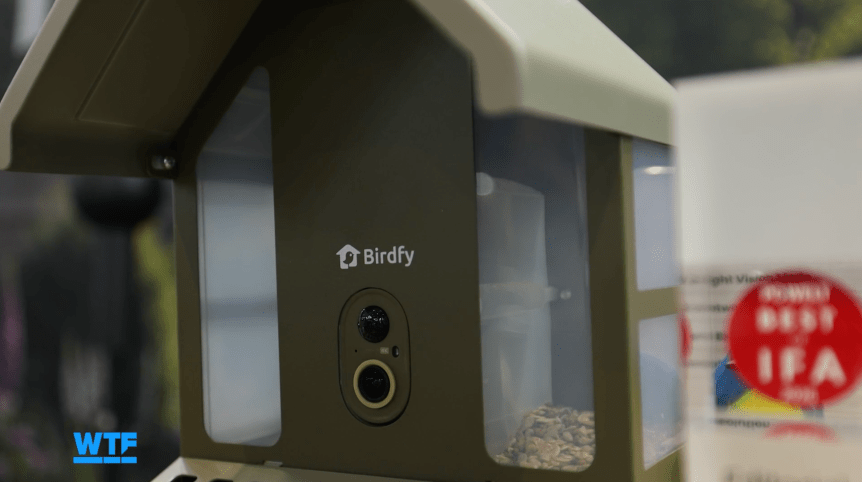 A bird feeder with AI-enabled cameras at IFA.