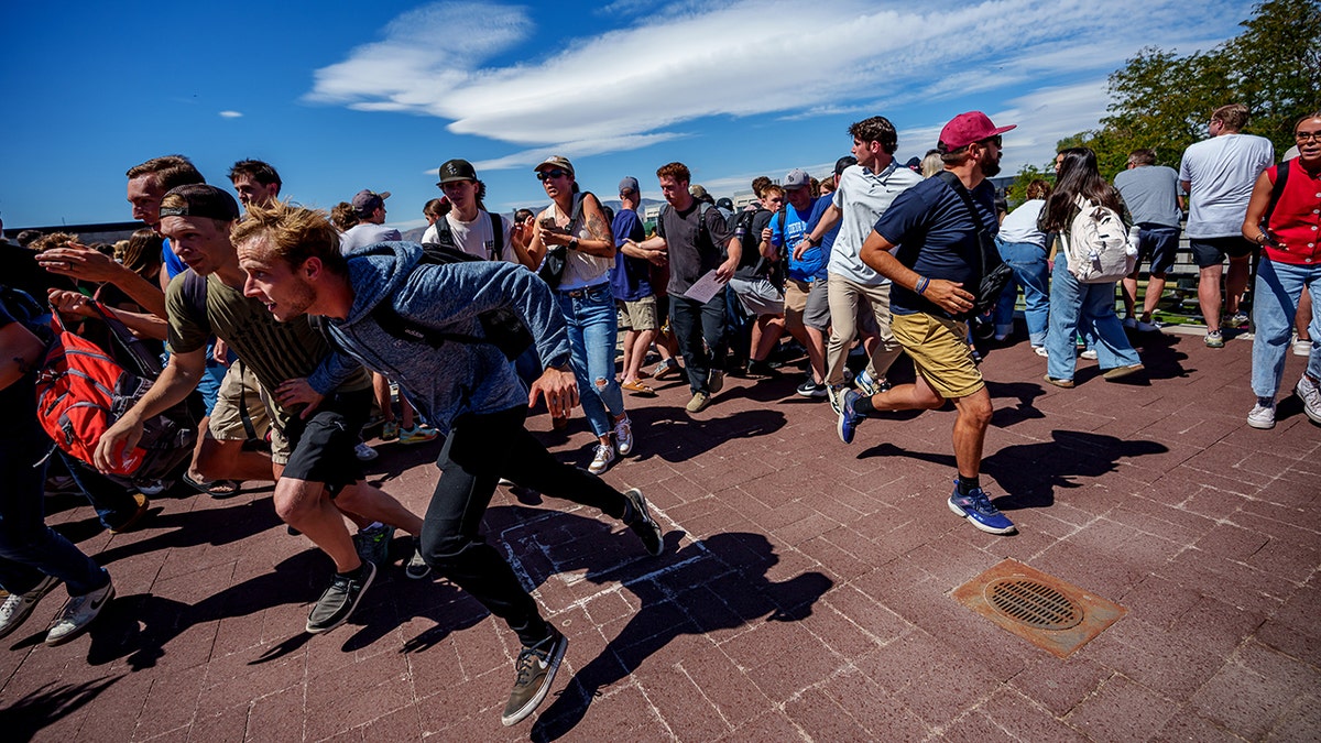People run after Charlie Kirk was shot at UVU