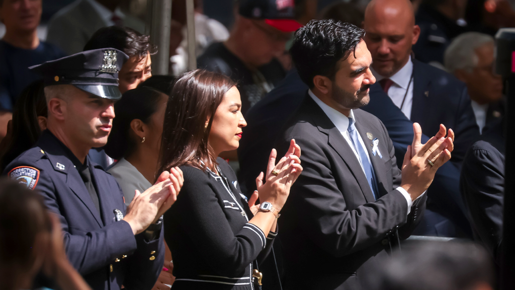 AOC, Mamdani interaction caught on cam at 9/11 memorial sparks online fury